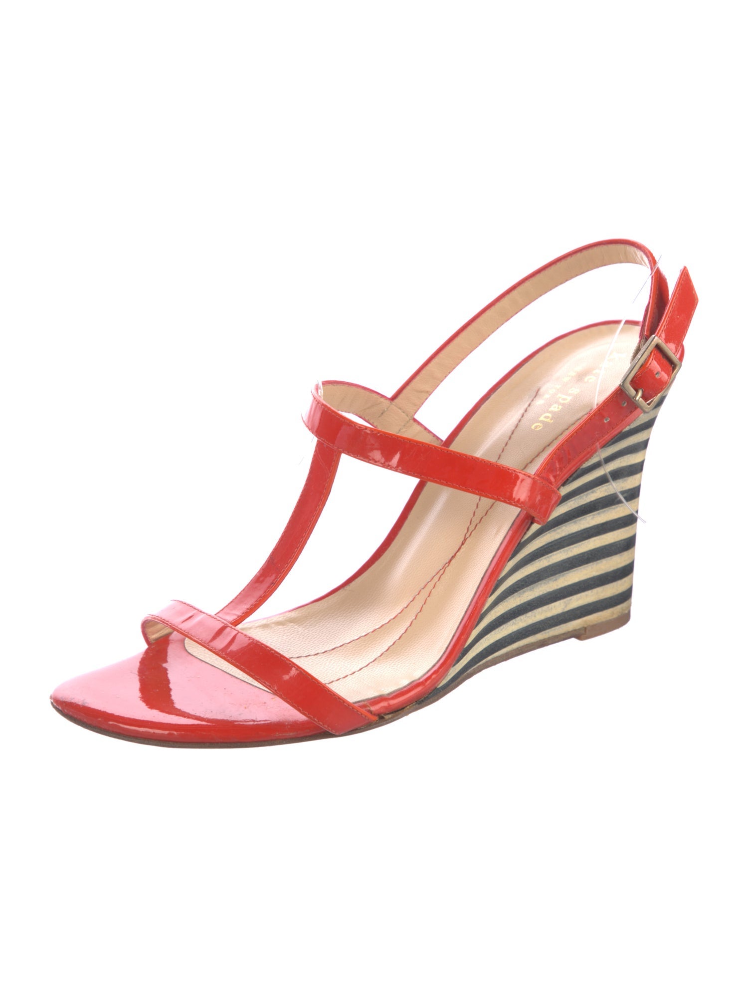 Kate Spade New York Patent Leather T-Strap Sandals