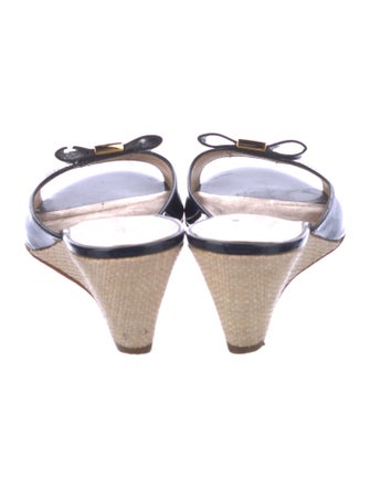 Kate Spade New York Patent Leather Bow Accents Slides