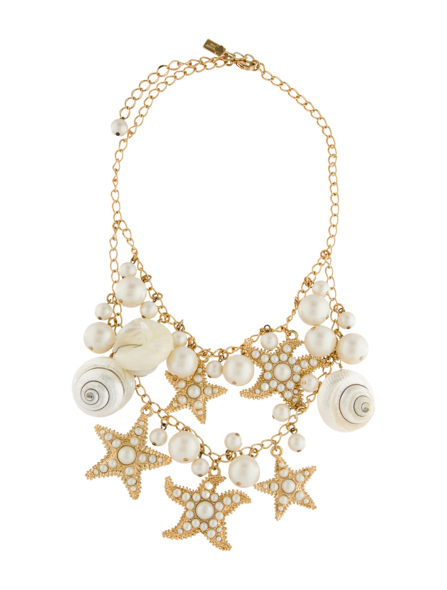 Kate Spade New York Faux Pearl & Shell Star Collar Necklace