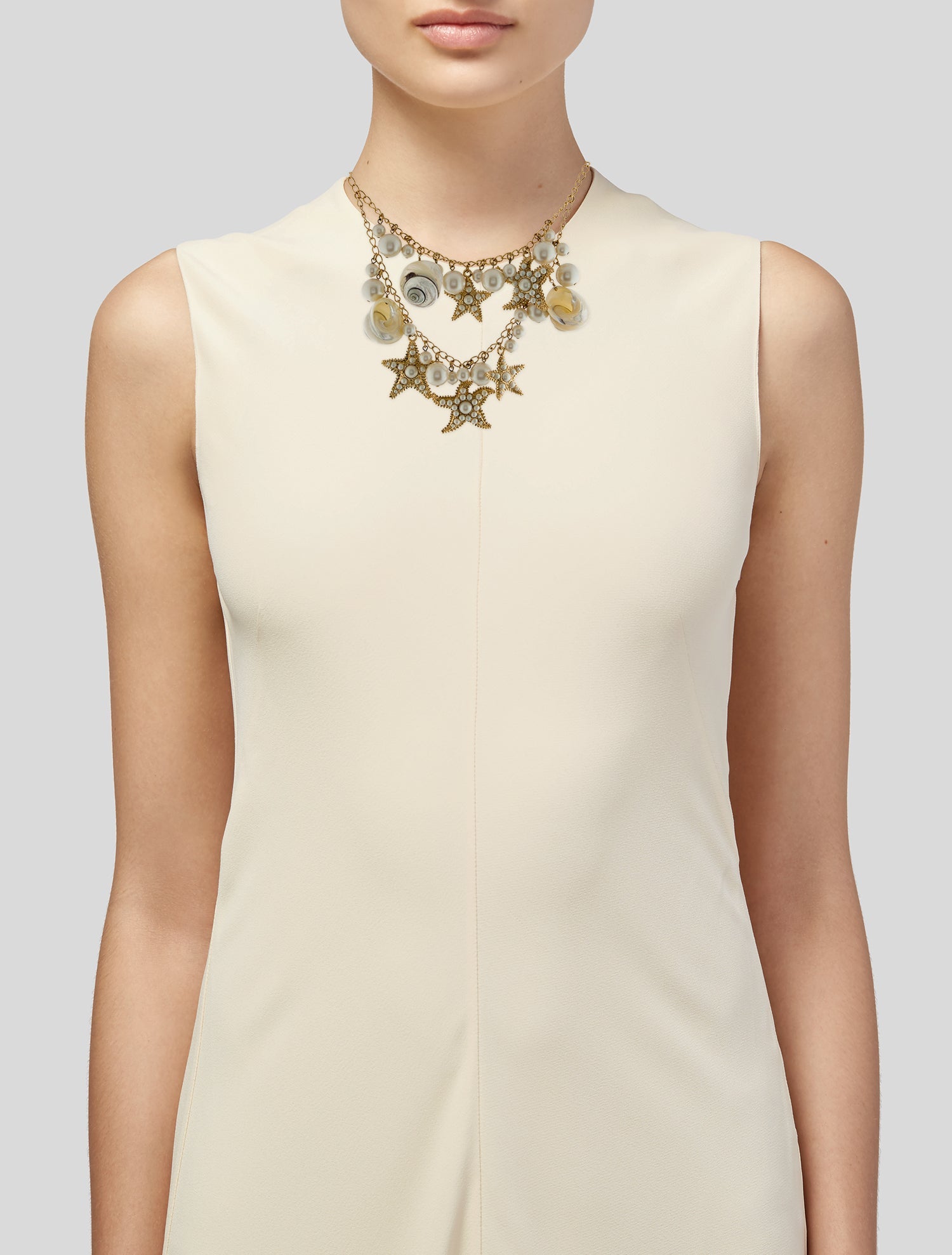 Kate Spade New York Faux Pearl & Shell Star Collar Necklace