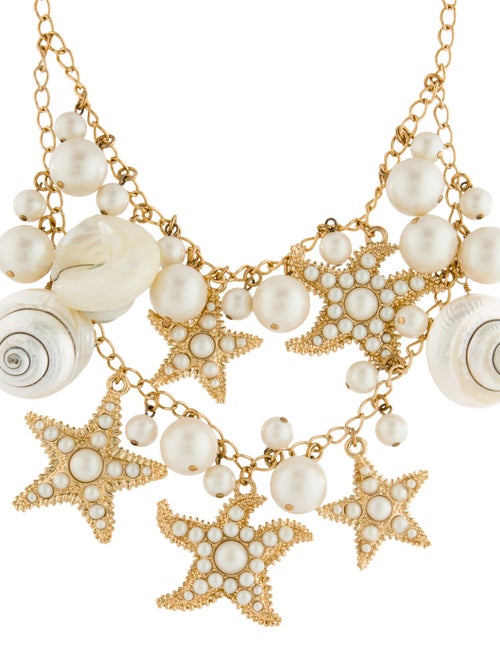 Kate Spade New York Faux Pearl & Shell Star Collar Necklace
