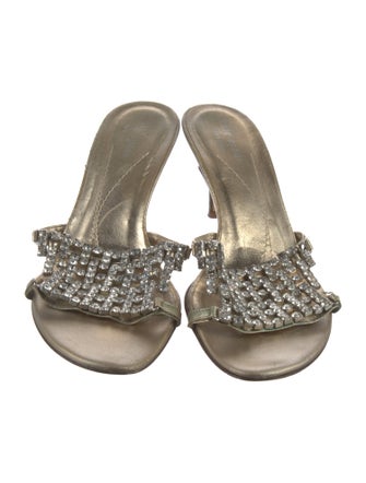 Kate Spade New York Satin Crystal Embellishments Slides