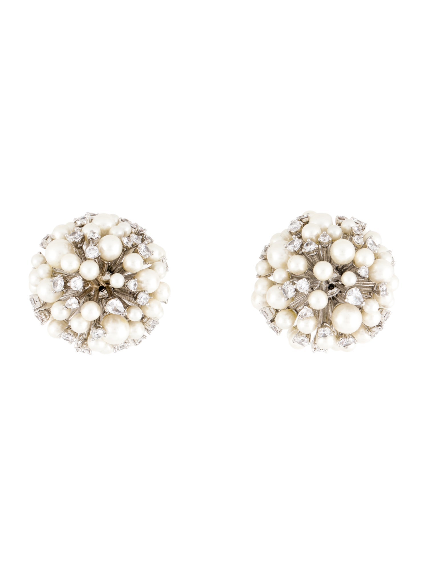 Kate Spade New York Faux Pearl & Crystal Clip-On Earrings w/ Tags