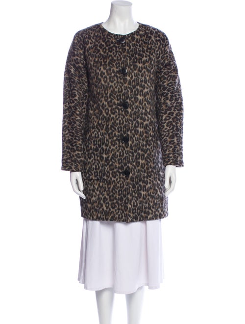 Kate Spade New York Wool Animal Print Faux Fur Coat