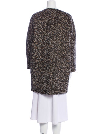 Kate Spade New York Wool Animal Print Faux Fur Coat