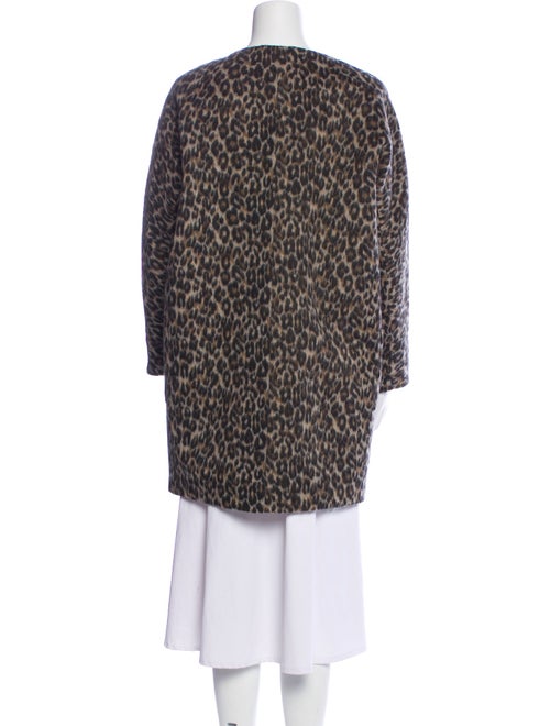 Kate Spade New York Wool Animal Print Faux Fur Coat