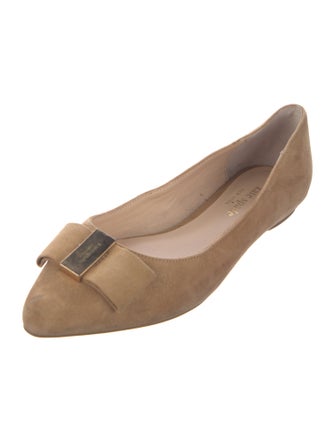 Kate Spade New York Suede Bow Accents Ballet Flats