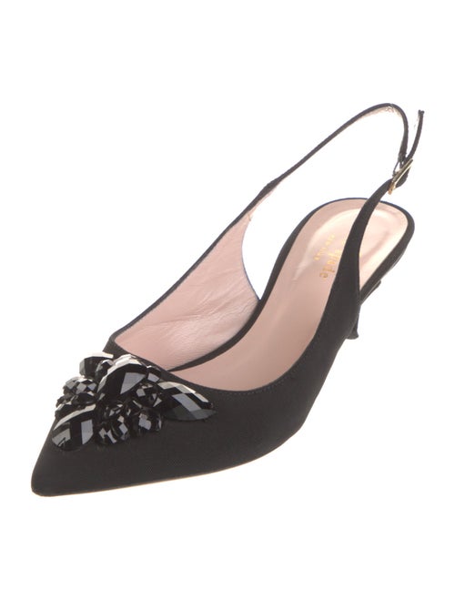 Kate Spade New York Suede Crystal Embellishments Slingback Pumps