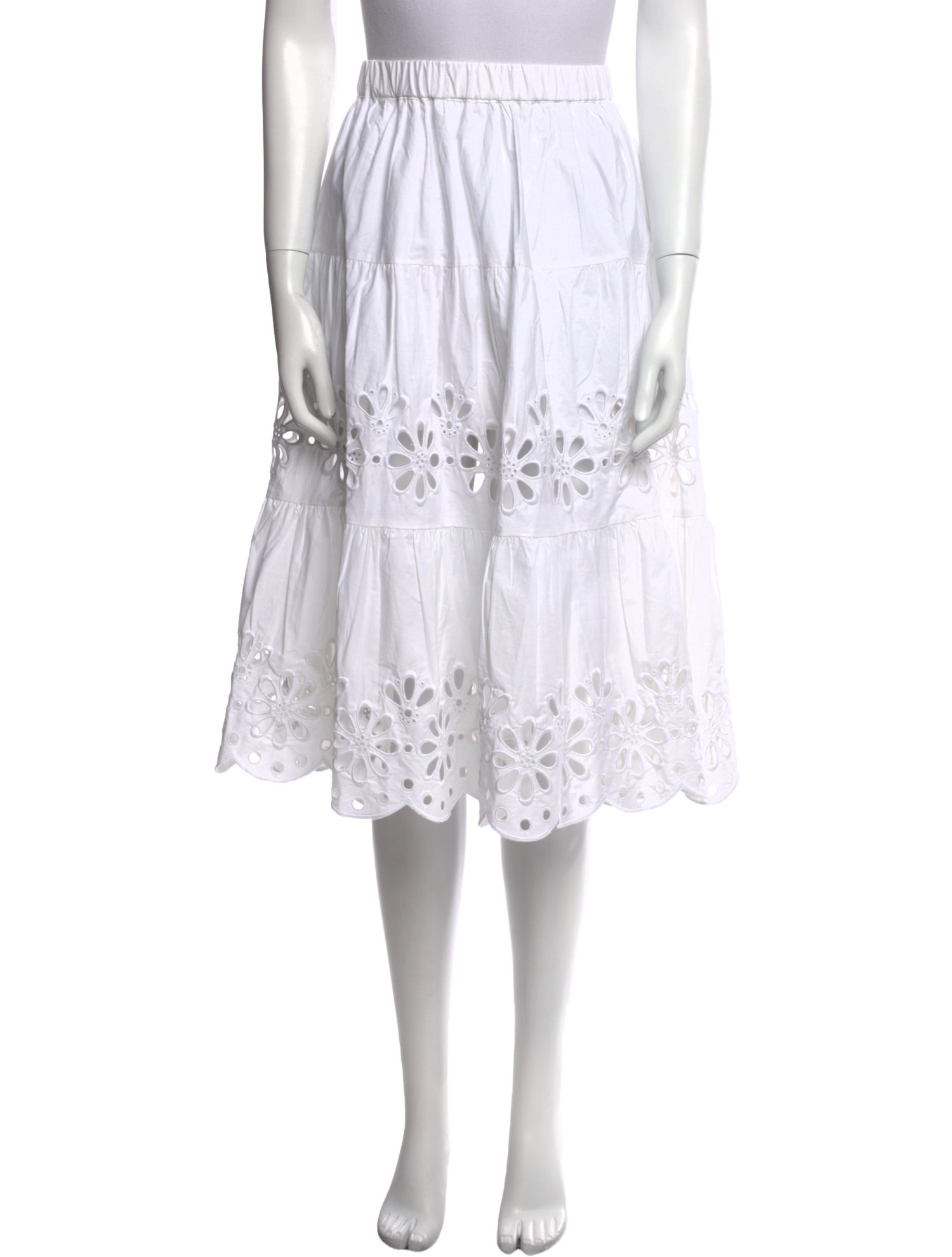 Kate Spade New York Eyelet Trim Knee-Length Skirt