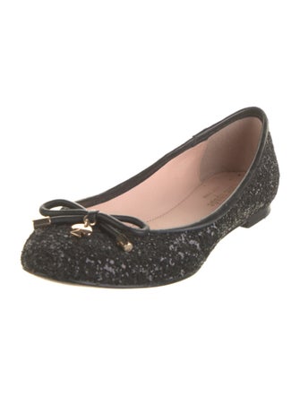 Kate Spade New York Glitter Bow Accents Ballet Flats