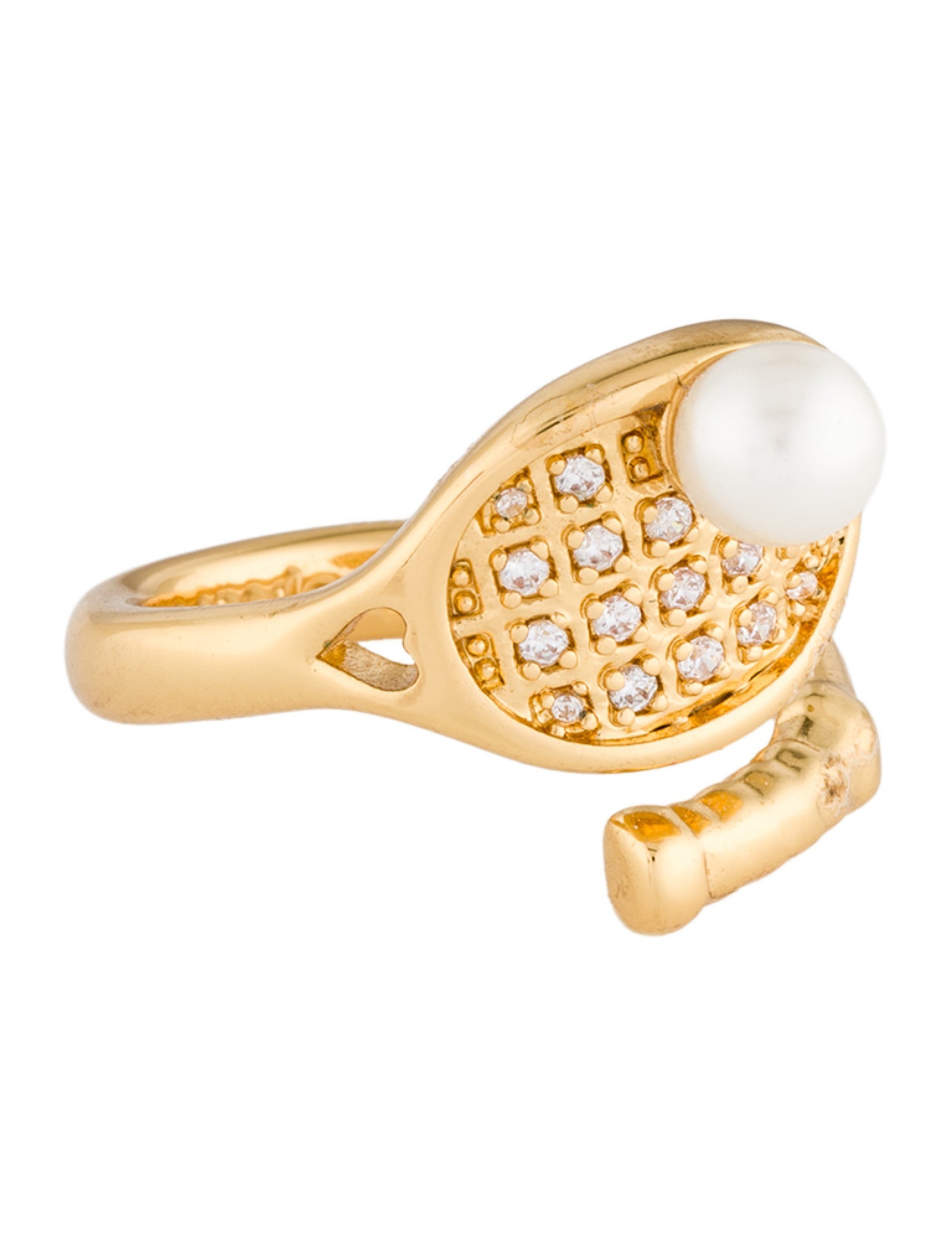 Kate Spade New York Faux Pearl Queen Of The Court Tennis Cocktail Ring