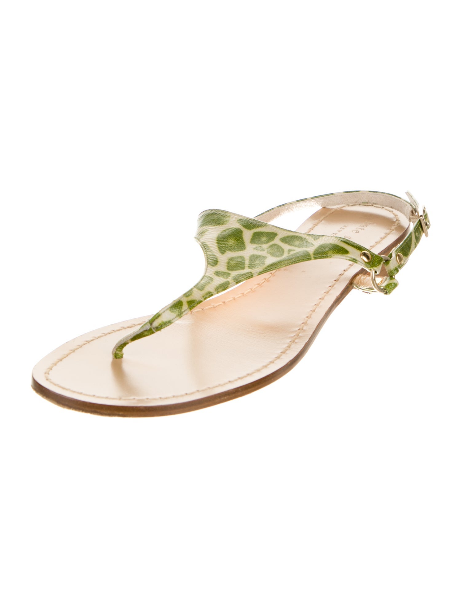 Kate Spade New York Leather Printed T-Strap Sandals