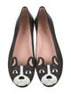 Kate Spade New York Leather Glitter Accents Ballet Flats