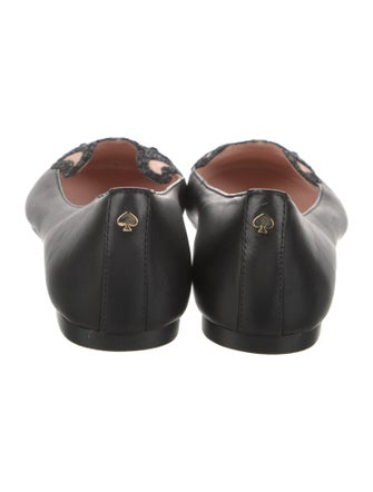 Kate Spade New York Leather Glitter Accents Ballet Flats