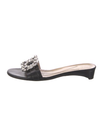 Kate Spade New York Leather Crystal Embellishments Slides