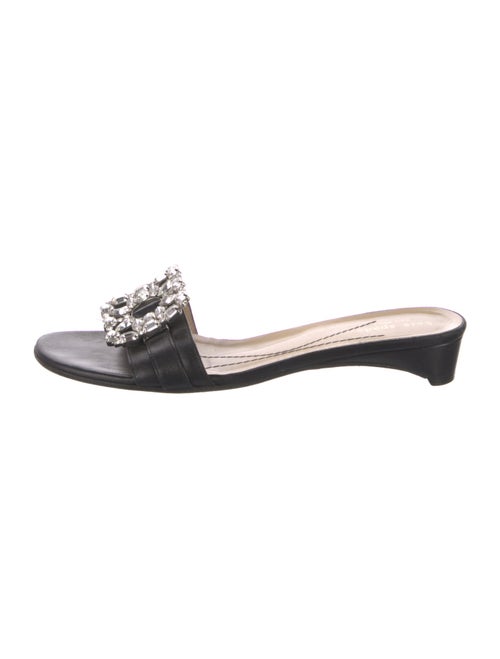 Kate Spade New York Leather Crystal Embellishments Slides