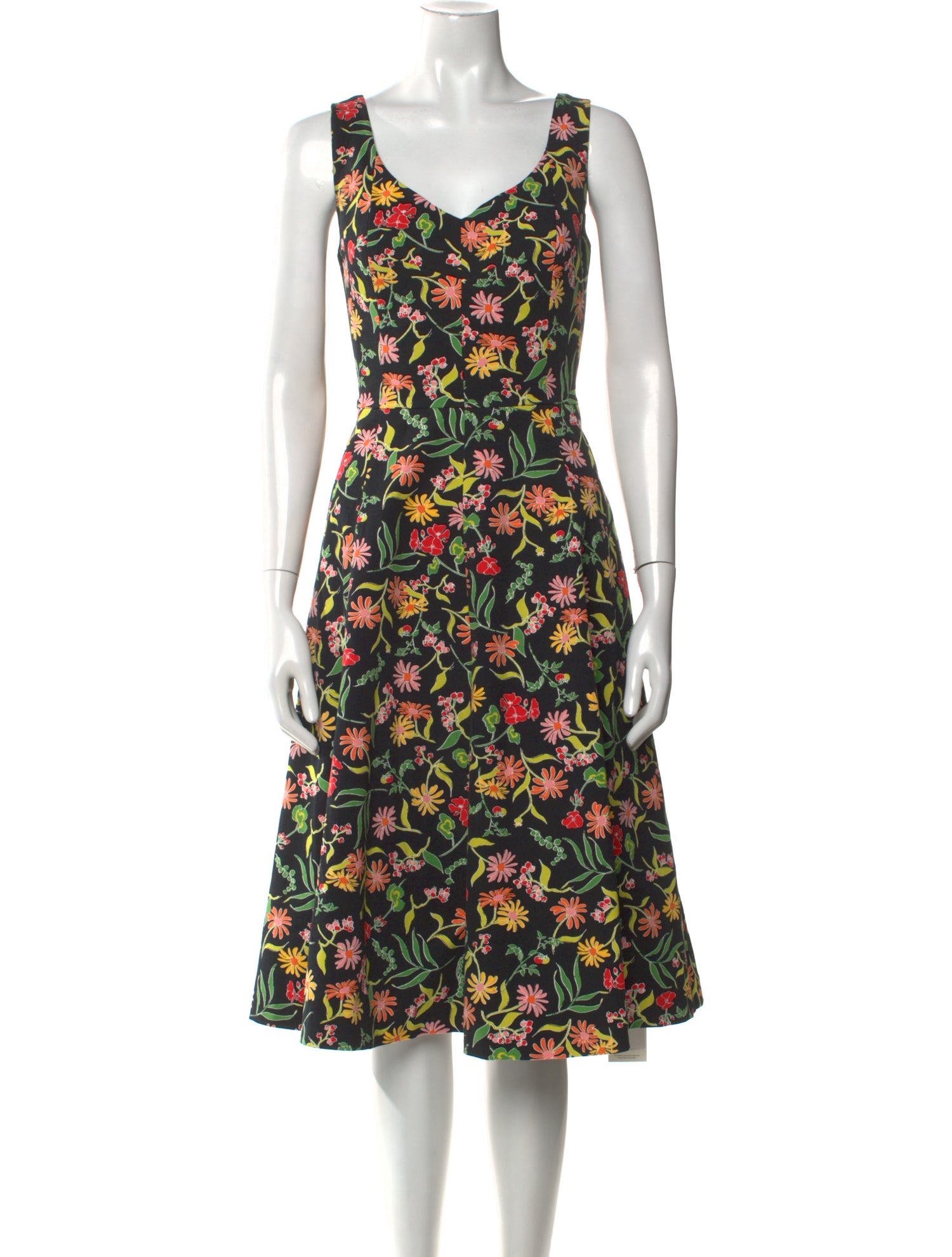 Kate Spade New York Floral Print Midi Length Dress
