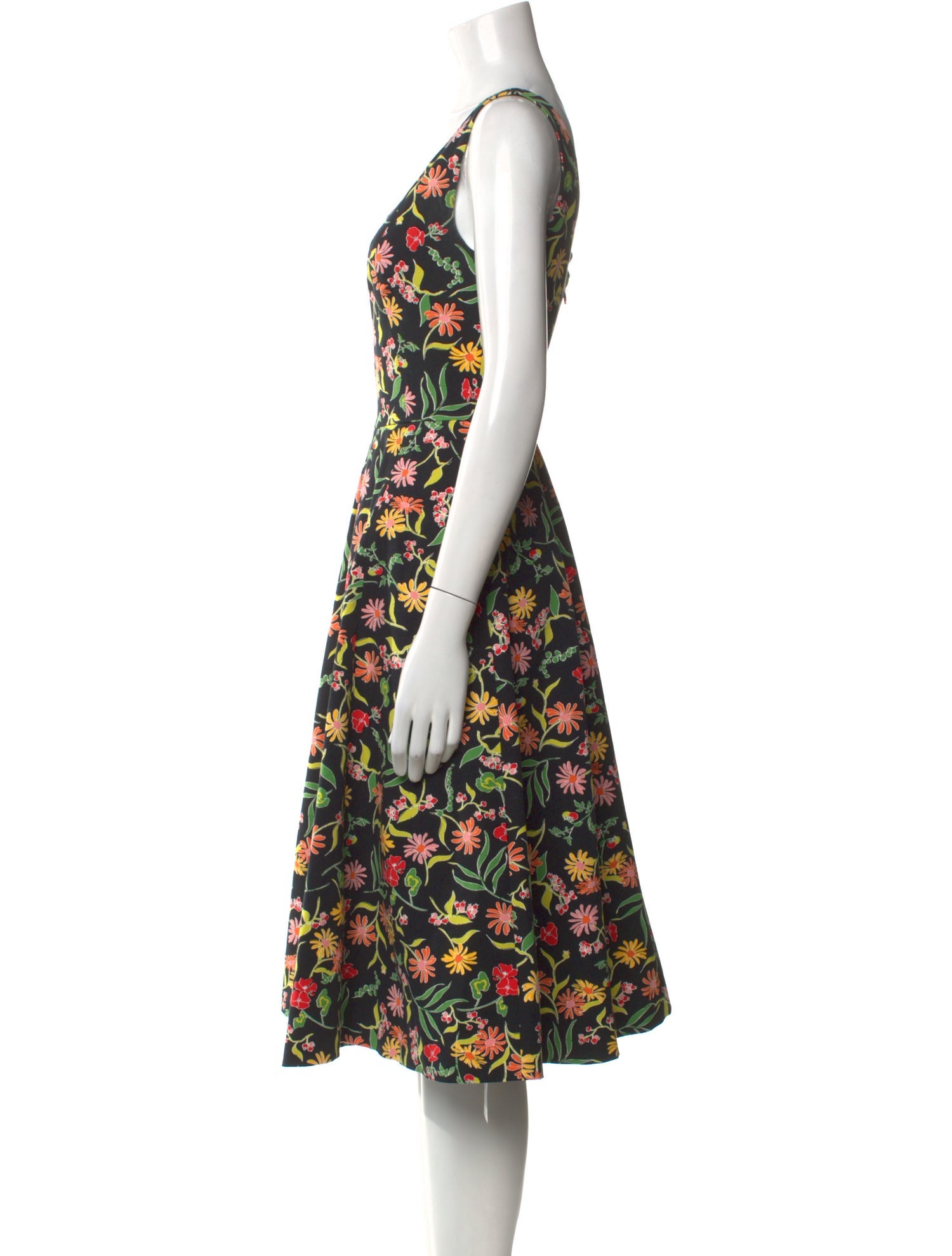 Kate Spade New York Floral Print Midi Length Dress
