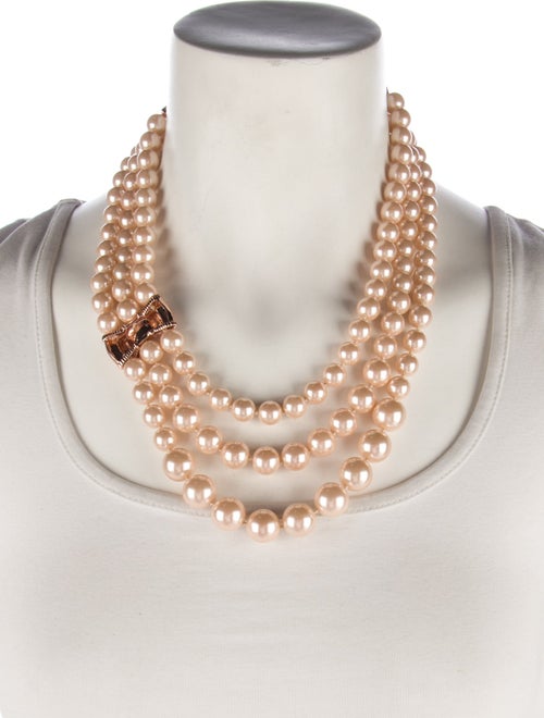 Kate Spade New York Crystal & Faux Pearl "Moon River" Multistrand Collar Necklace