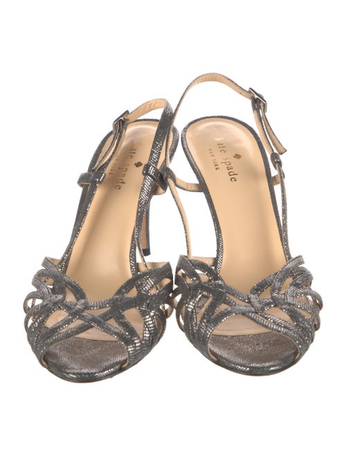 Kate Spade New York Leather Animal Print Slingback Sandals