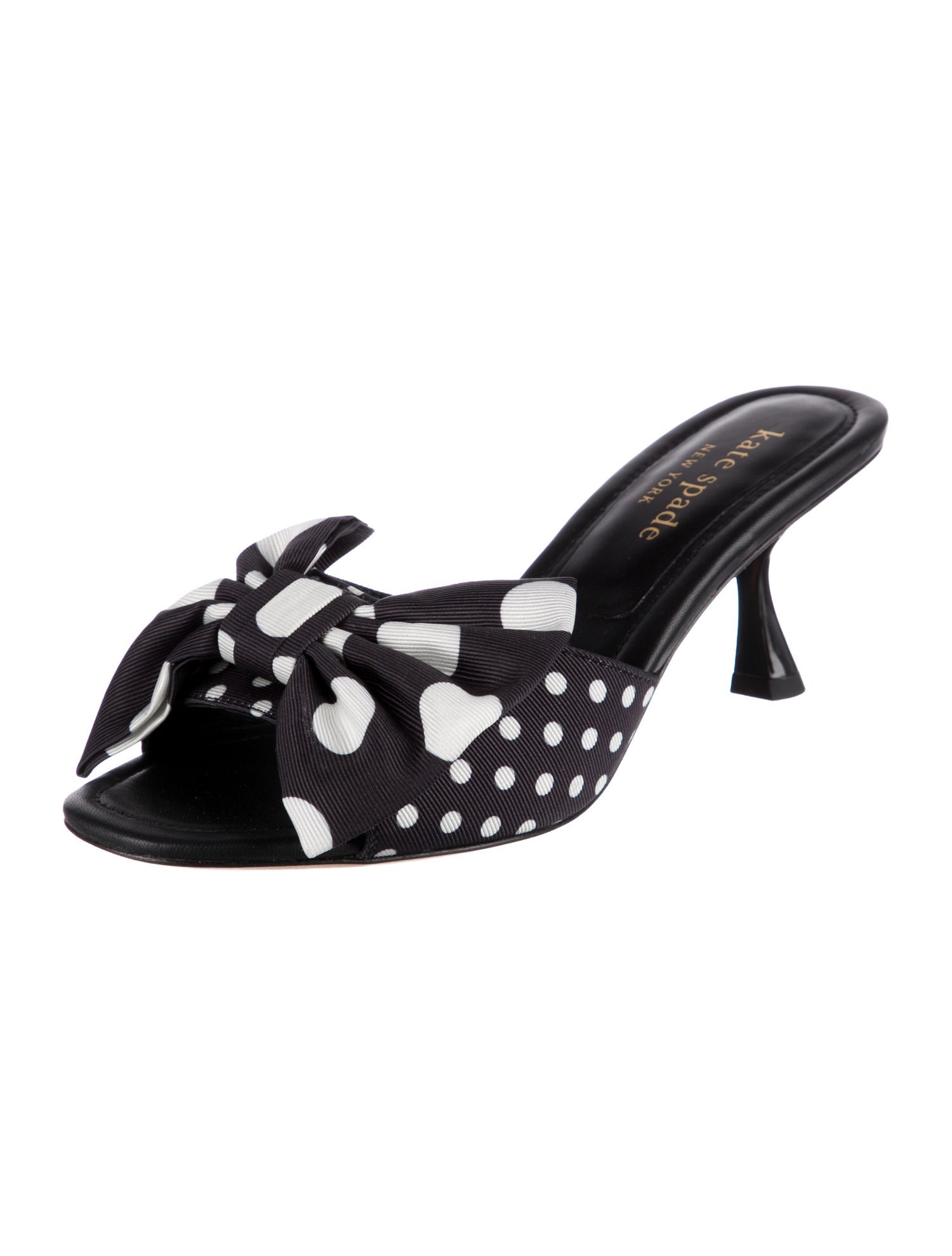 Kate Spade New York Leather Polka Dot Print Slides w/ Tags