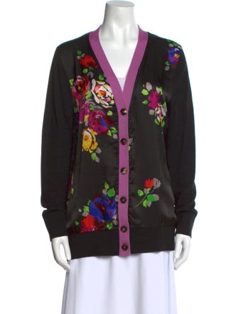 Kate Spade New York Floral Print V-Neck Sweater