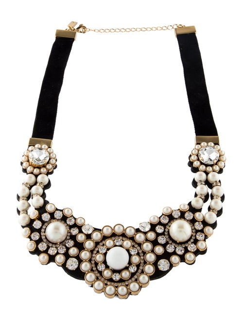 Kate Spade New York Faux Pearl, Crystal & Velvet Collar Necklace
