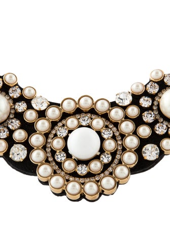 Kate Spade New York Faux Pearl, Crystal & Velvet Collar Necklace