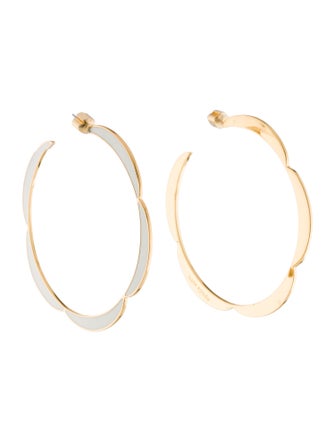 Kate Spade New York Enamel Sliced Scallops Hoop Earrings