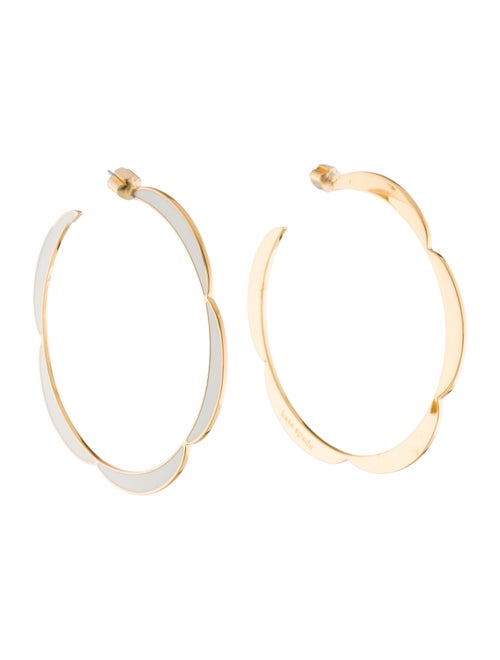 Kate Spade New York Enamel Sliced Scallops Hoop Earrings