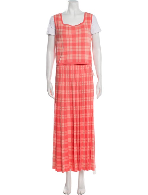 Kate Spade New York Plaid Print Pleated Accents Skirt Set