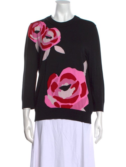 Kate Spade New York Floral Print Crew Neck Sweater