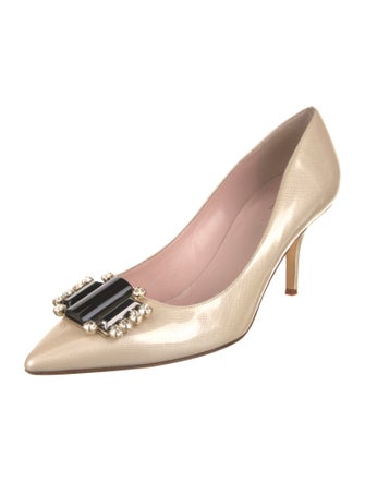 Kate Spade New York Leather Crystal Embellishments Pumps