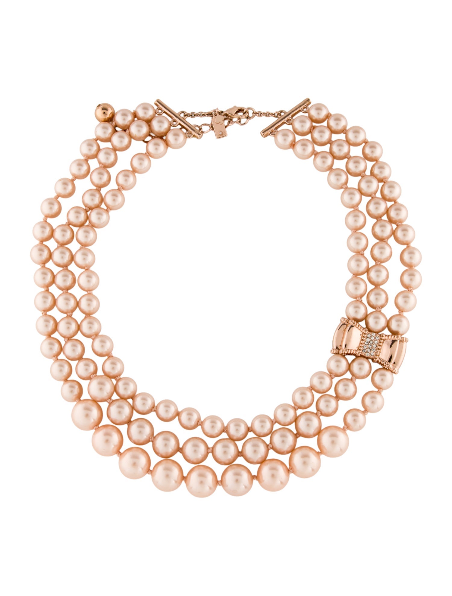 Kate Spade New York Faux Pearl & Crystal Multistrand Bow Necklace
