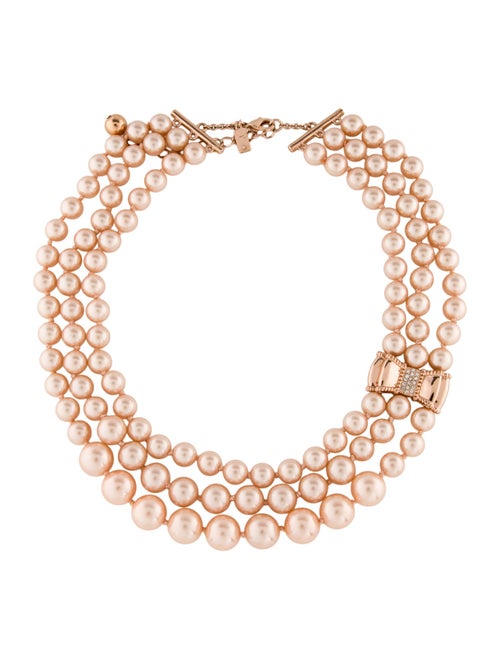 Kate Spade New York Faux Pearl & Crystal Multistrand Bow Necklace