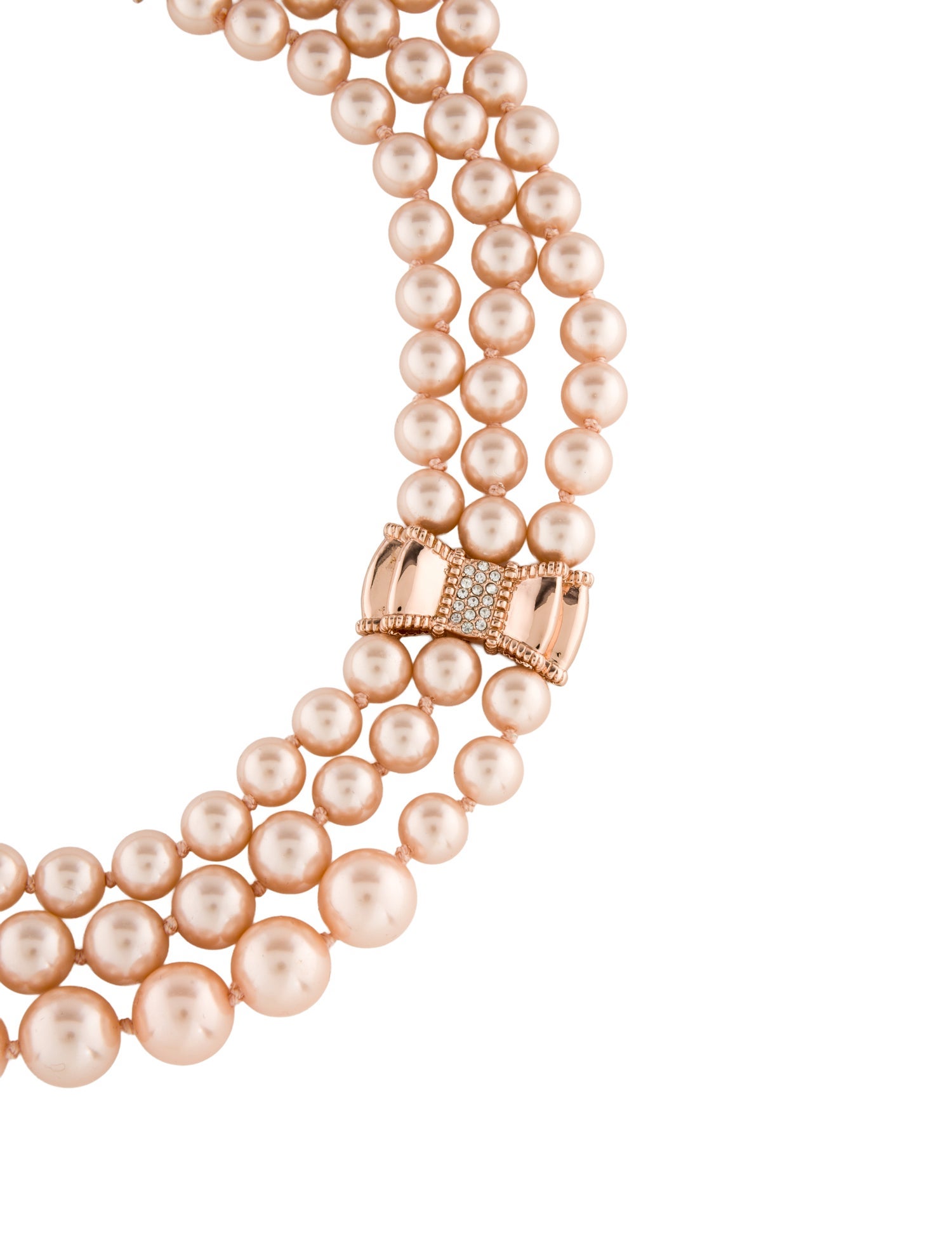 Kate Spade New York Faux Pearl & Crystal Multistrand Bow Necklace