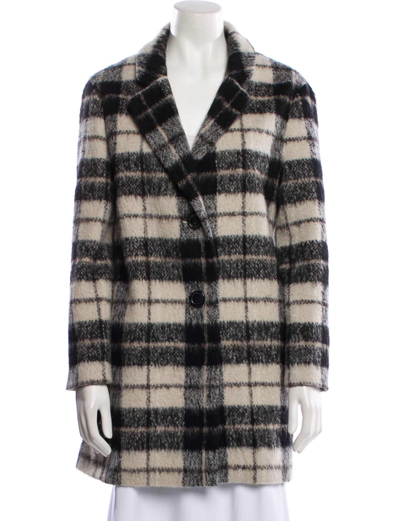 Kate Spade New York Wool Plaid Print Coat