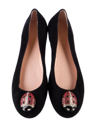 Kate Spade New York Suede Crystal Embellishments Ballet Flats