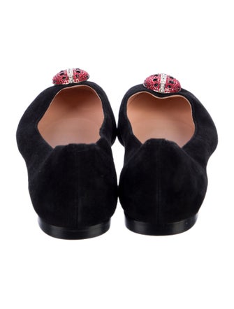 Kate Spade New York Suede Crystal Embellishments Ballet Flats