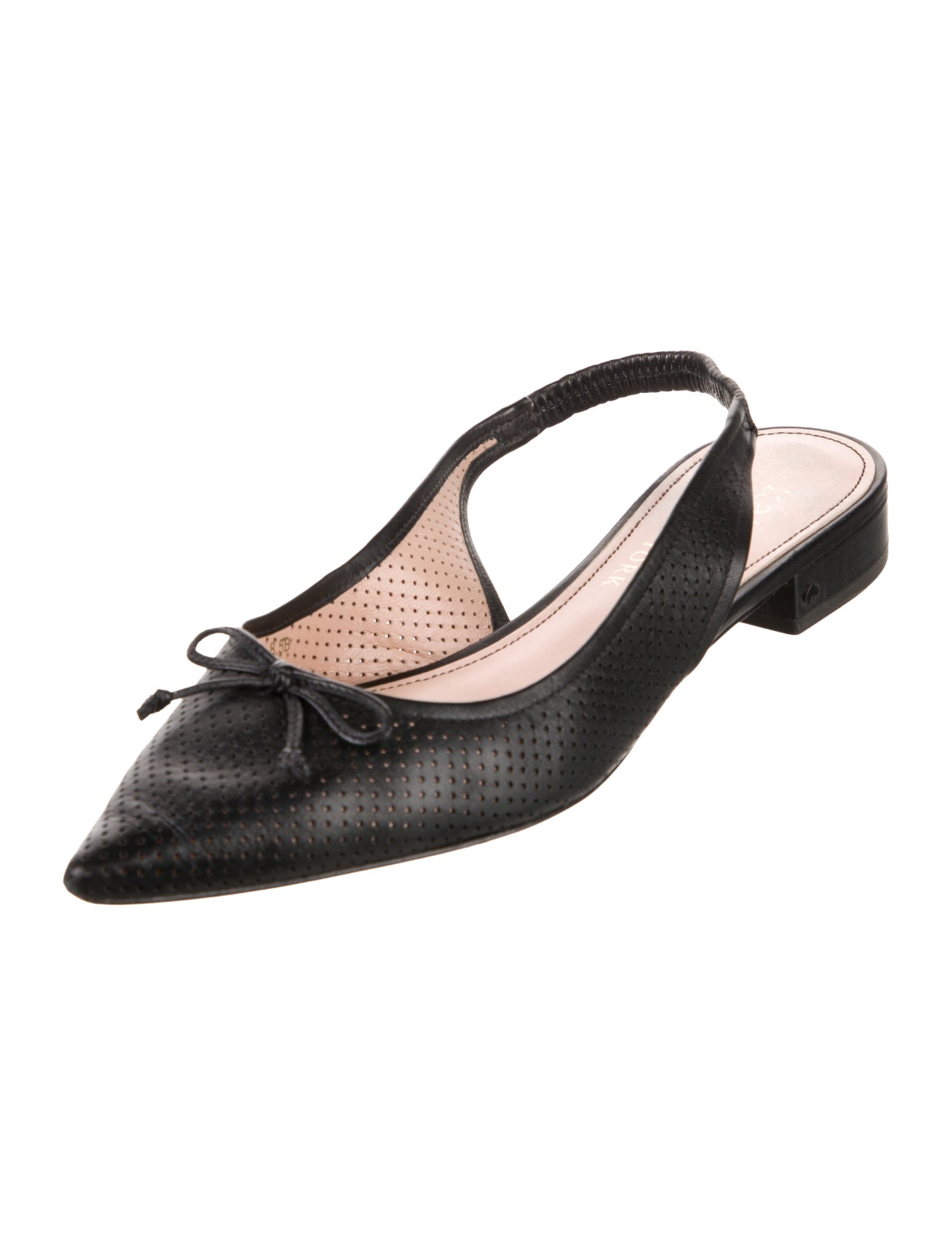 Kate Spade New York Leather Bow Accents Slingback Flats