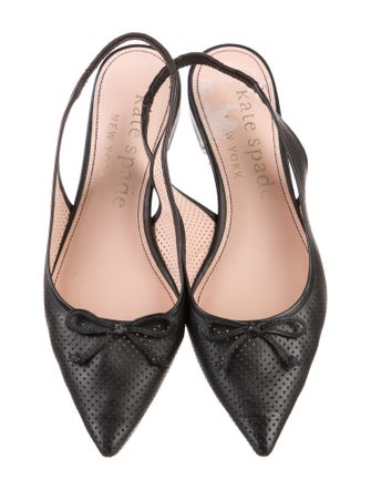 Kate Spade New York Leather Bow Accents Slingback Flats