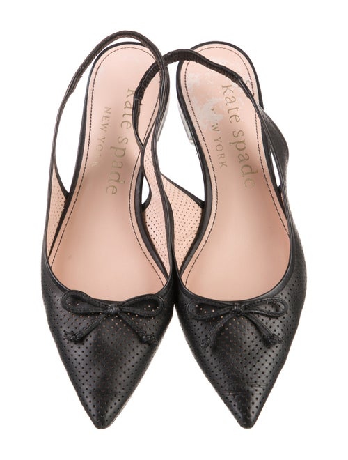 Kate Spade New York Leather Bow Accents Slingback Flats