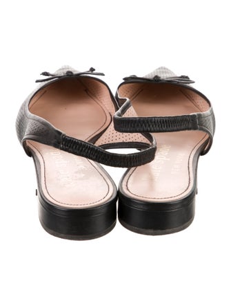 Kate Spade New York Leather Bow Accents Slingback Flats