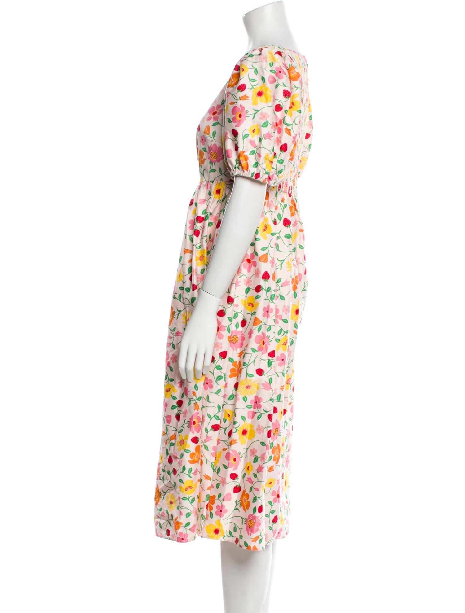 Kate Spade New York Floral Print Midi Length Dress