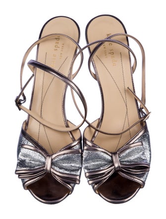 Kate Spade New York Leather Bow Accents Slingback Sandals