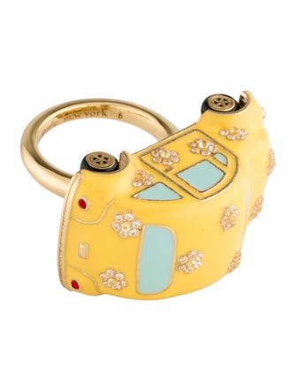 Kate Spade New York Crystal Off We Go Car Cocktail Ring