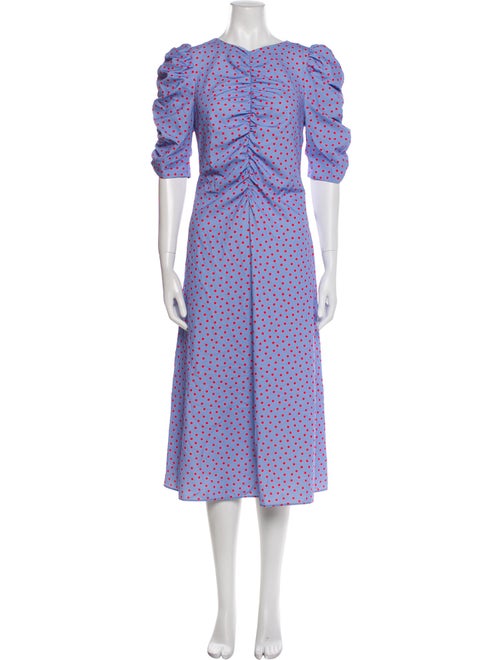 Kate Spade New York Polka Dot Print Midi Length Dress