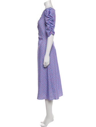 Kate Spade New York Polka Dot Print Midi Length Dress