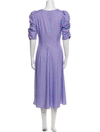 Kate Spade New York Polka Dot Print Midi Length Dress