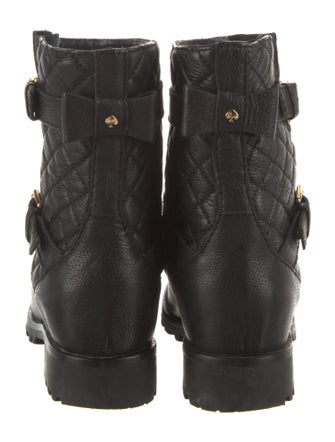 Kate Spade New York Leather Bow Accents Moto Boots